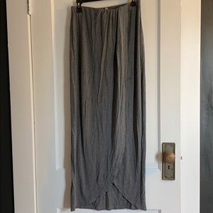 Tulip wrap maxi skirt; grey; SML